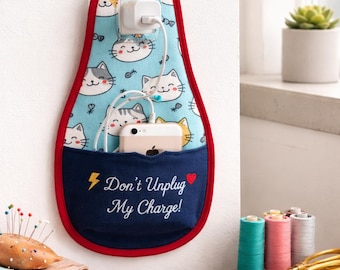 Mobile Charger Holder Sewing Pattern PDF | Wall Hanging Home Organizer | Beginner-Friendly Pattern | Instant Download