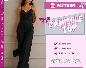 Mouwloze blouse met V-hals naaipatroon pdf, patroon zomertop dames, naaipatroon tanktop, digitale download XS-XXL