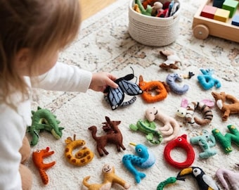 Montessori Felt Alphabet Animals – ABC Learning Toy Set for Toddlers