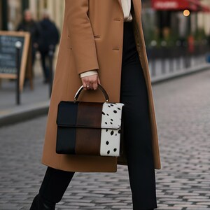 Hair-On Cowhide Leather Handbag | Patchwork Shoulder Purse