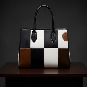 Hair-On Cowhide Tote Bag | Patchwork Leather Handbag