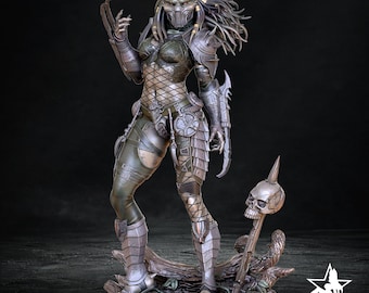 Weiblicher Alien Jäger SFW/NSFW (OXO3D Figuren) Pin Up Statue Schlicht oder Bemalt