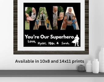 Papa Superhero|Custom|10x8|14x11|Grandparents Day Gift