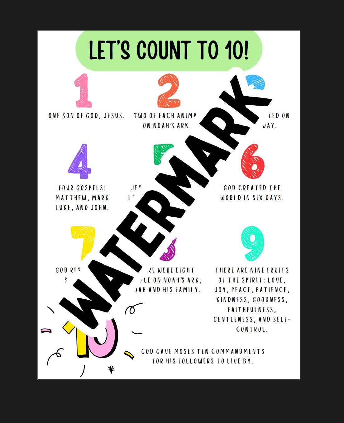 Scripture Count Paper Count to 10 Bible Reference - Etsy