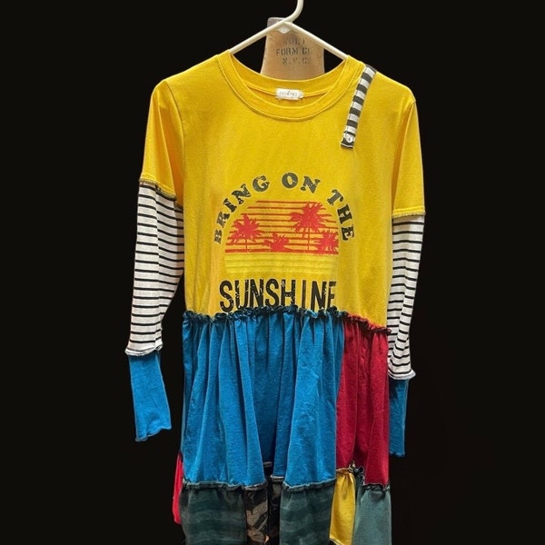Patchwork Upcycled Tshirt Dress - Etsy