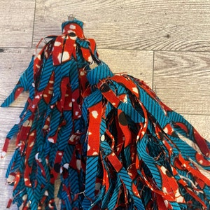 Ankara Fabric Tassel Earrings: Long Fringe, Big Boho Jewelry