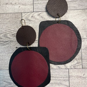 Leather Earrings, Genuine Leather Earrings, Earrings for Women, Boho Earrings, Statement Earrings, Big Earrings, Large Leather Earrings