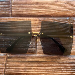 Rimless Square Sunglasses - Black