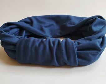 Royal Blue Wide Headband: Versatile Women's Head Scarf