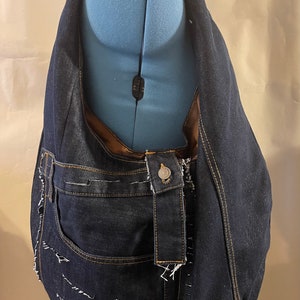 Denim Bag, Hobo Bag, Shoulder Bag, Handmade Bag, Jean Bag, Jean Purse, Upcycled Bag, Bag