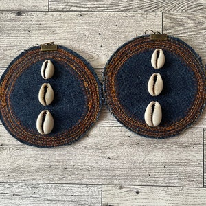 Denim Earrings, Denim Dangle Earrings, Big Denim Earrings, Denim Jewelry, New Statement Earrings
