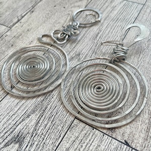 Silver Earrings, Wire Earrings, Wire Wrapped Earrings, Hammered Earrings, Handmade Earrings Earrings for Women