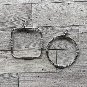 Silver Wire Earrings, Silver Wired Earrings, Wired Earrings, Wire Wrapped Earrings, Hammered Earrings, Handmade Earrings for Women
