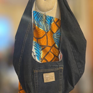 Upcycled Denim Hobo Bag: Handmade Jean Shoulder Bag