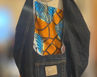 Upcycled Denim Hobo Bag: Handmade Jean Shoulder Bag