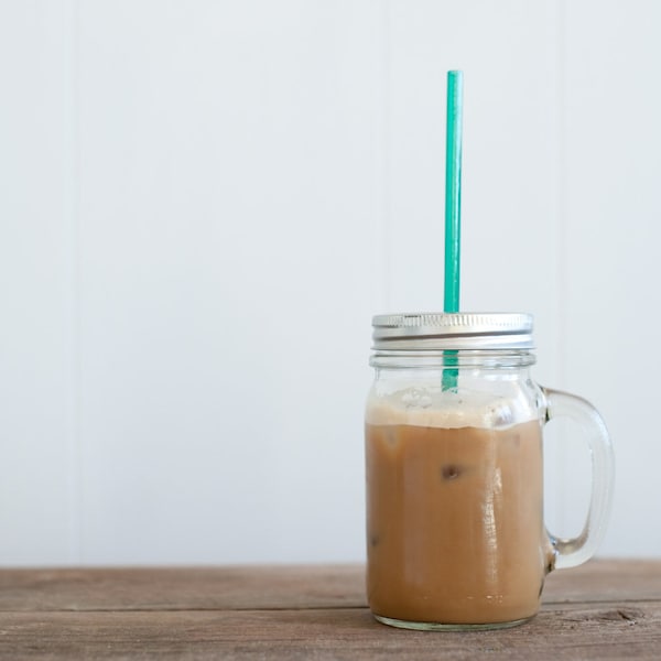 Mason Jar Mug - Eco Friendly Tumbler - ReUsable To-Go Cup and Straw with Handle