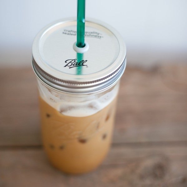 24 oz. Mason Jar Tumbler - Iced Coffee Mason Jar - Canning Jar Drink Tumbler