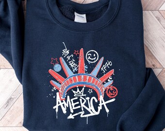 Retro America Tee, Patriotic USA Shirt, Minimalist America Graphic Tee, 250th USA Birthday Gift