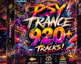 Colección de más de 920 pistas de música PSY TRANCE / Loops profesionales de trance psicodélico / Descarga instantánea / Paquete de producción libre de regalías