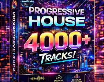 Colección de más de 4000 pistas de música progressive house / Loops profesionales para DJ y producción / Descarga instantánea / Paquete de música electrónica