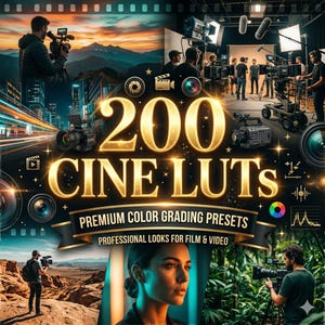 200+ Cinematic LUTs Pack | Professional Color Grading Presets (PDF Guide)