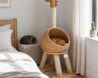 Dinosaur Wooden Cat Tree Tower for Two or Three