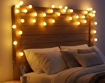 LED Ball Fairy Lights | Warm White Globe String Light Garland | USB or Battery Powered | Bedroom, Christmas, Garden & Wedding Decor