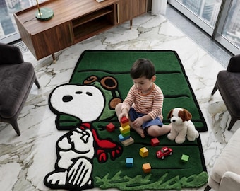 Snoopy ''peanuts'' Tufted Rug - Etsy
