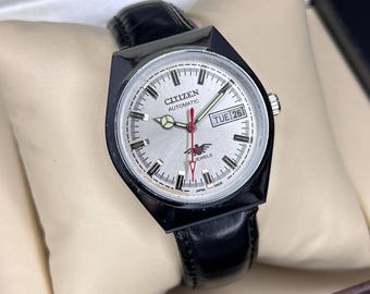 Refurbished Citizen Automatic Watch: White Dial Day Date Caliber 8600 21 Jewel Men's Wristwatch