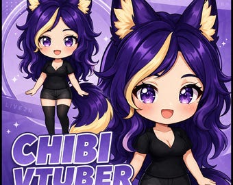 Niestandardowy model Chibi Vtuber | Projektowanie i montaż na żywo w 2D