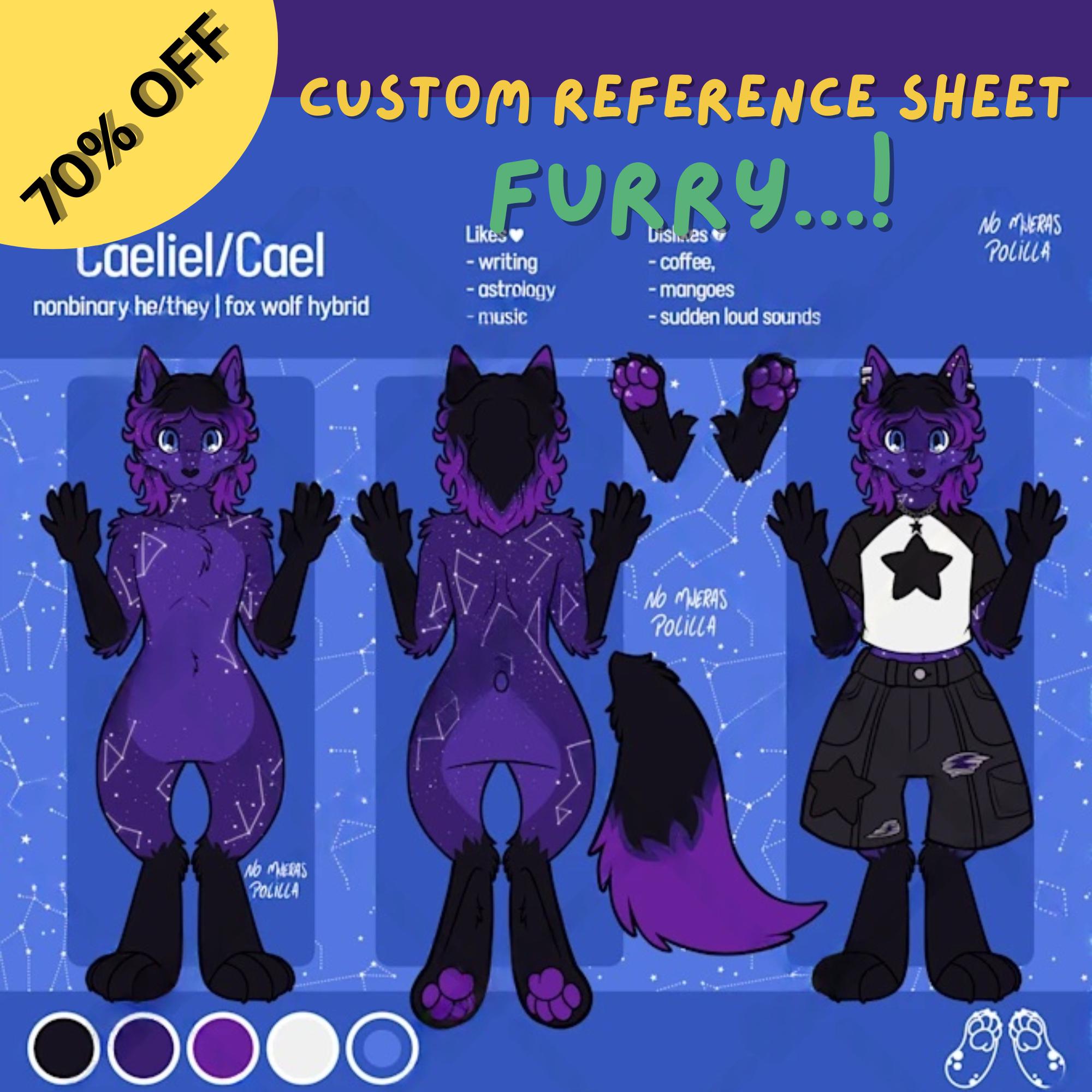 Custom Furry Reference Sheet – Anthro, Vtuber, OC Character Design ...