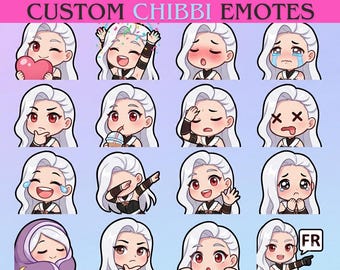 Niestandardowe emotikony Twitch | Emotka Twitch dla streamera | | Animowane emotikony | Emotki zwierząt | Styl Chibi | Emotki kopniaków | Emotki Discord | VTuber