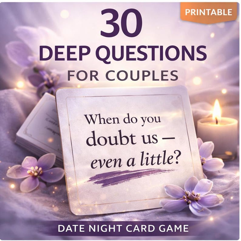 Deep Questions for Couples – Printable Date Night Card Game – 30 ...