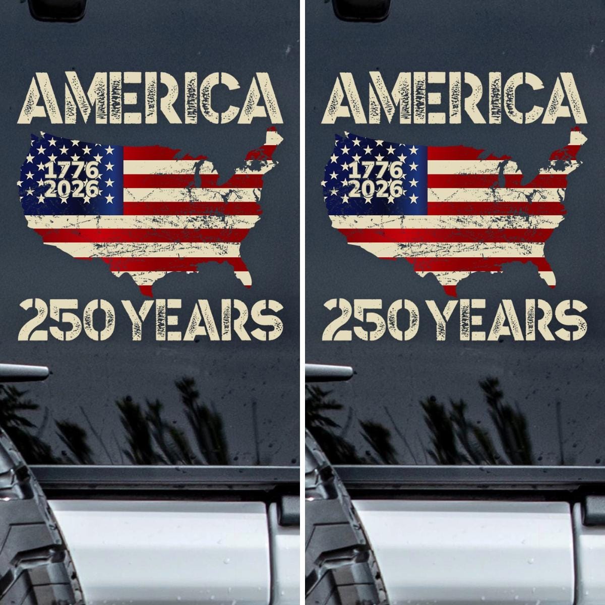 America 250th Anniversary 1776-2026 Us Flag Car Window Decal Sticker ...