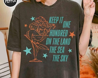 Camiseta "Manténlo al cien en la tierra, el mar y el cielo", camiseta de Ariel la Sirenita, camiseta de Showgirl de Disneyland, camiseta de Showgirl Ophelia