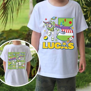 Disneyland Buzz Lightyear Birthday Boy Tshirts, Personalized Toy Story Birthday Shirts, Toy Story Theme Party, Family Birthday Matching Tee image 2