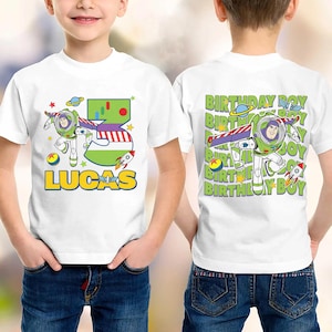 Disneyland Buzz Lightyear Birthday Boy Tshirts, Personalized Toy Story Birthday Shirts, Toy Story Theme Party, Family Birthday Matching Tee image 1