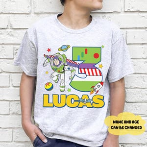 Disneyland Buzz Lightyear Birthday Boy Tshirts, Personalized Toy Story Birthday Shirts, Toy Story Theme Party, Family Birthday Matching Tee image 4