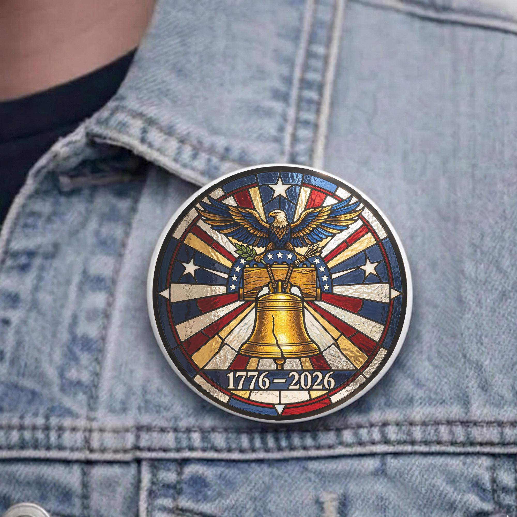 Freedom Pin 1776-2026 Patriotic Liberty Bell Badge, USA 250 Years of Freedom Pin ...