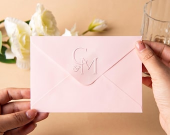 Sello de boda con monograma personalizado para invitaciones, sobres y servilletas - Personalizado con iniciales y monograma, regalo para parejas