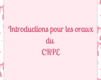 CRPE Oral Exam Introductions