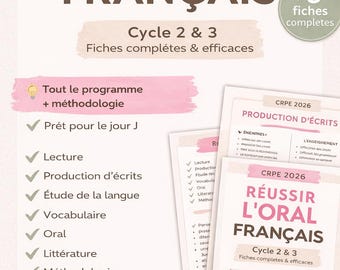 Oral CRPE - FRANCAIS - cycle 2 / 3