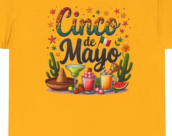 Cinco de Mayo Fiesta T-Shirt | Margarita, Cactus, Sombrero, Chili