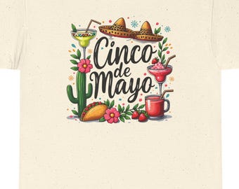 Cinco de Mayo Fiesta Tee | Sombrero Taco Cactus Margarita Design
