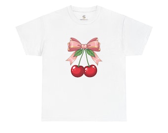 Cherry Bow Graphic T-Shirt | Vintage Inspired Fruit Tee