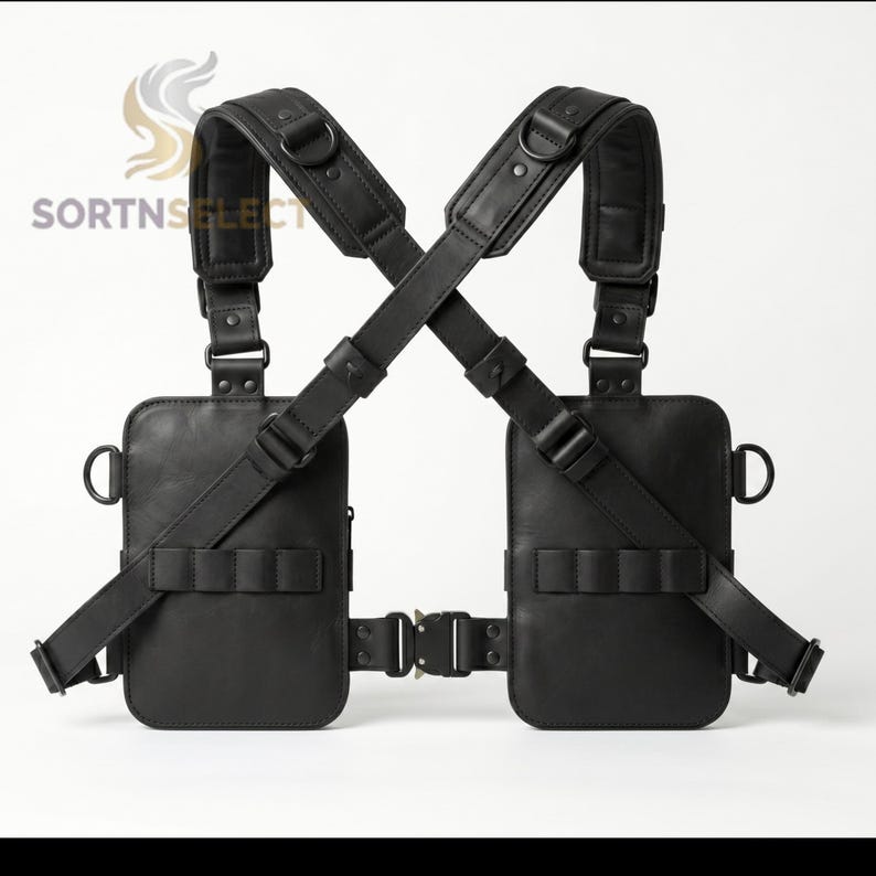 Leather Tactical Chest Rig – Cyberpunk Streetwear -utility Pack Vest ...
