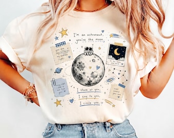 Comfort Colors® Vintage Astronaut Moon Shirt, Retro Moon Shirt, Folk Concert Tee, NK Indie Folk Tee, Orbiter Inspired Tee,
