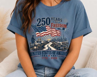 Maglietta Comfort Colors® America 1776 To 2026, 250 Years Of Freedom Tee, Maglietta regalo American Heritage, Celebrazione della storia patriottica