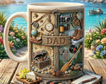 Personalized Dad Mug, Custom Hobby Coffee Cup, Rustic Father Gift Mug, Adventure Lover Ceramic Cup, Unique Dad Gift