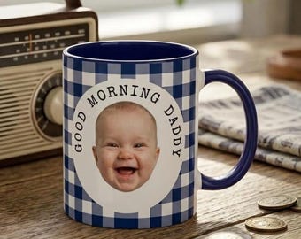 Personalized Baby Face Mug for New Dad, Custom Baby Photo Coffee Mug, First Fathers Day Gift from Baby, Best Dad Mug for Daddy